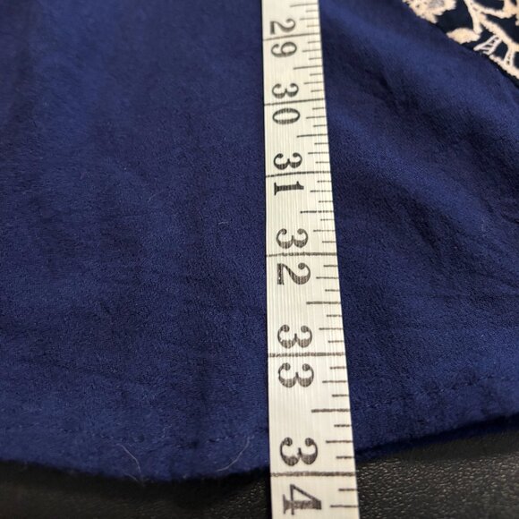 Neeru Kumar Navy & Ivory Patchwork Floral Dress Size Medium - Picture 8 of 10